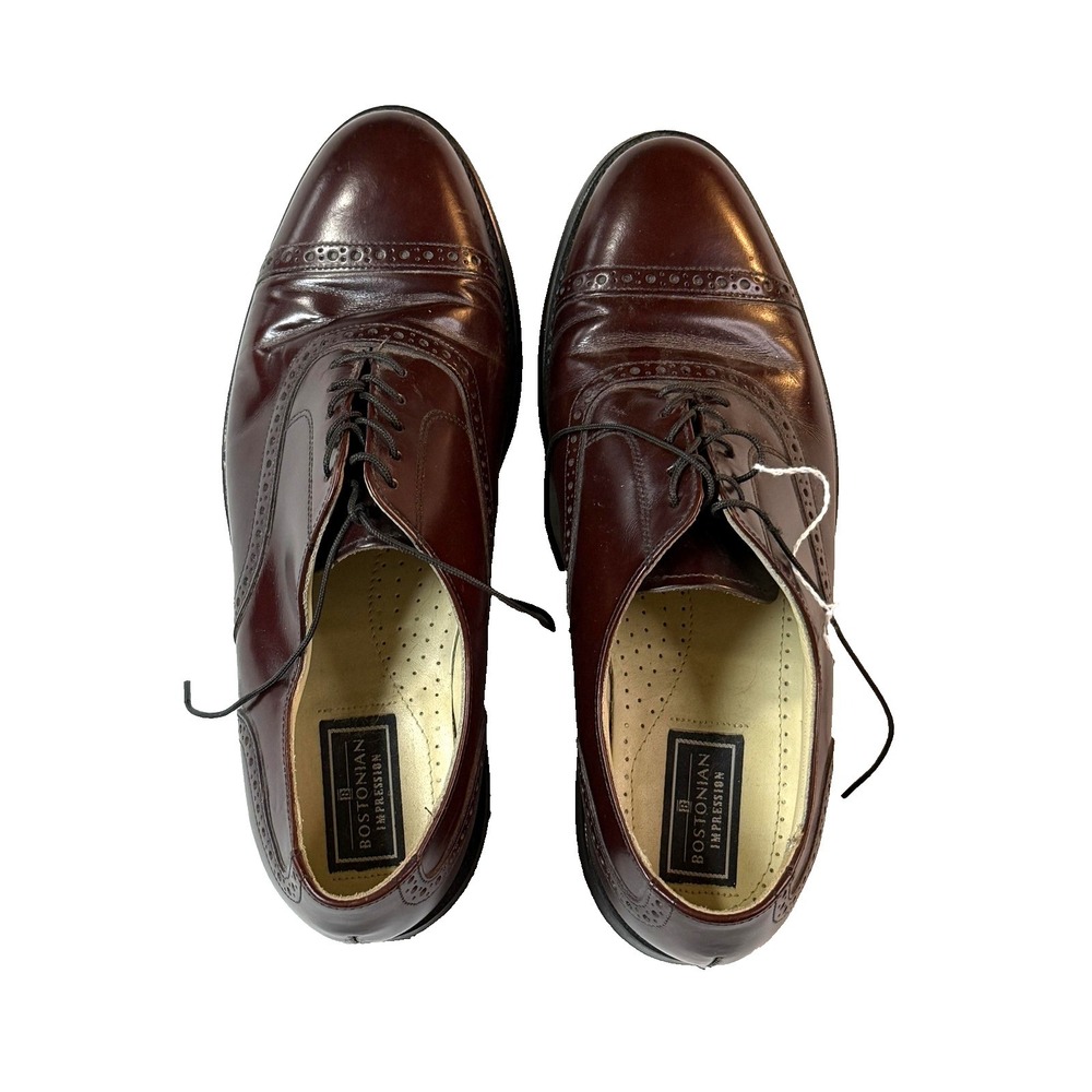 Vintage Bostonian Oxblood Dress Shoes Mens Size 8 Leather Wingtip Oxford USA